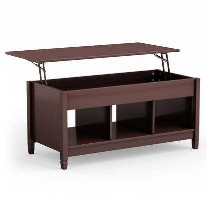 Coffee Table with Hidden Storage Compartment-Coffee - Coffee