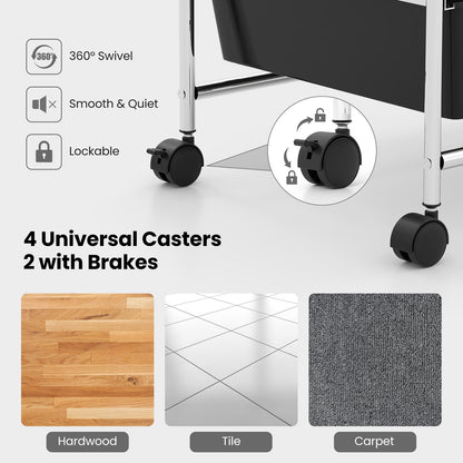 12-Drawer Utility Rolling Cart with Drawers Multi-Use Storage