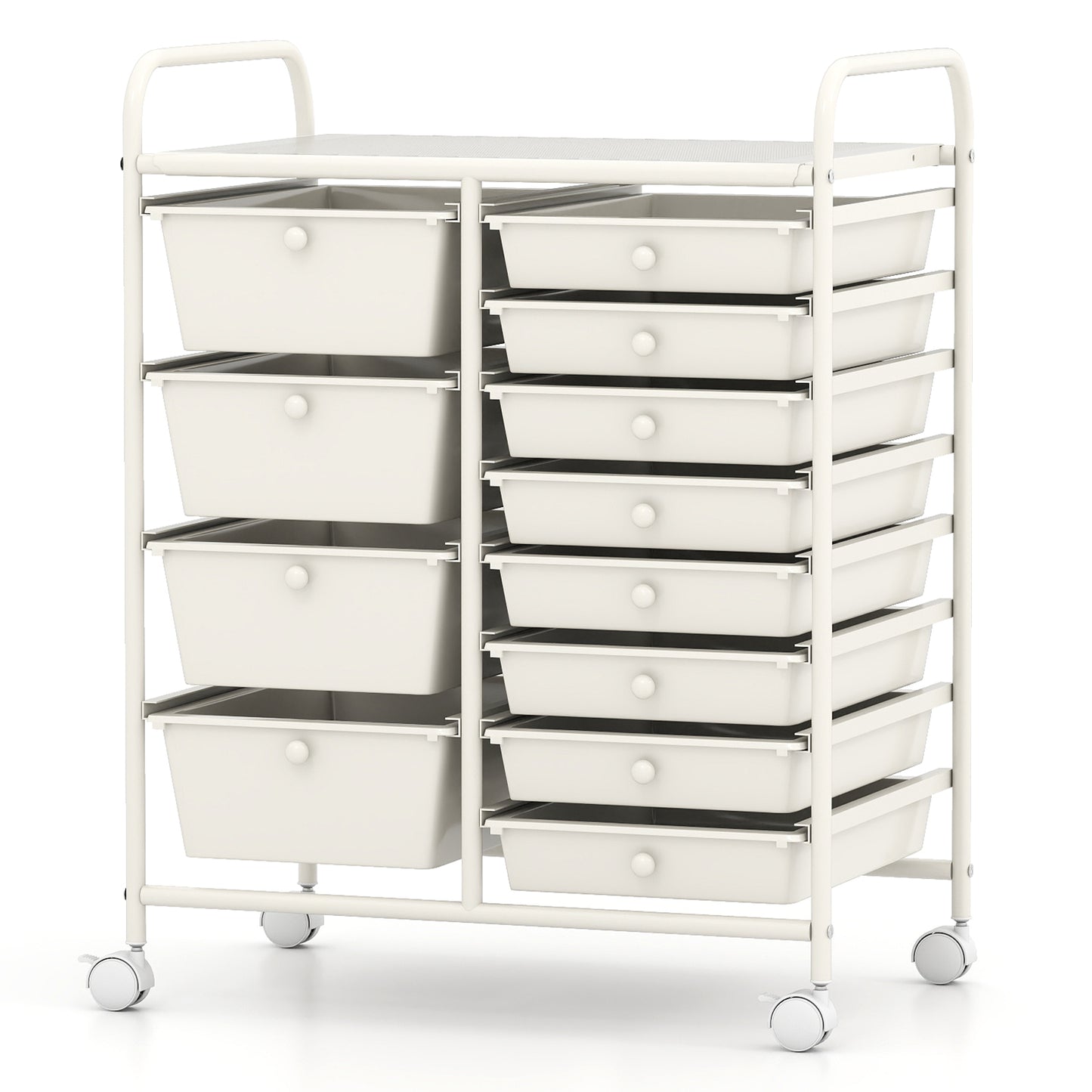 12-Drawer Utility Rolling Cart with Drawers Multi-Use Storage