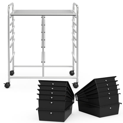 12 Storage Drawer Organizer Bins Rolling Cart