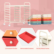 12 Drawers Rolling Storage Cart for Home and Office-Macaron
