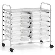 12 Drawers Rolling Storage Cart for Home and Office-Transparent