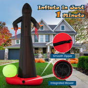 12 Feet Inflatable Grim Reaper Ghost with Built-in LED Lights and Scary Skull