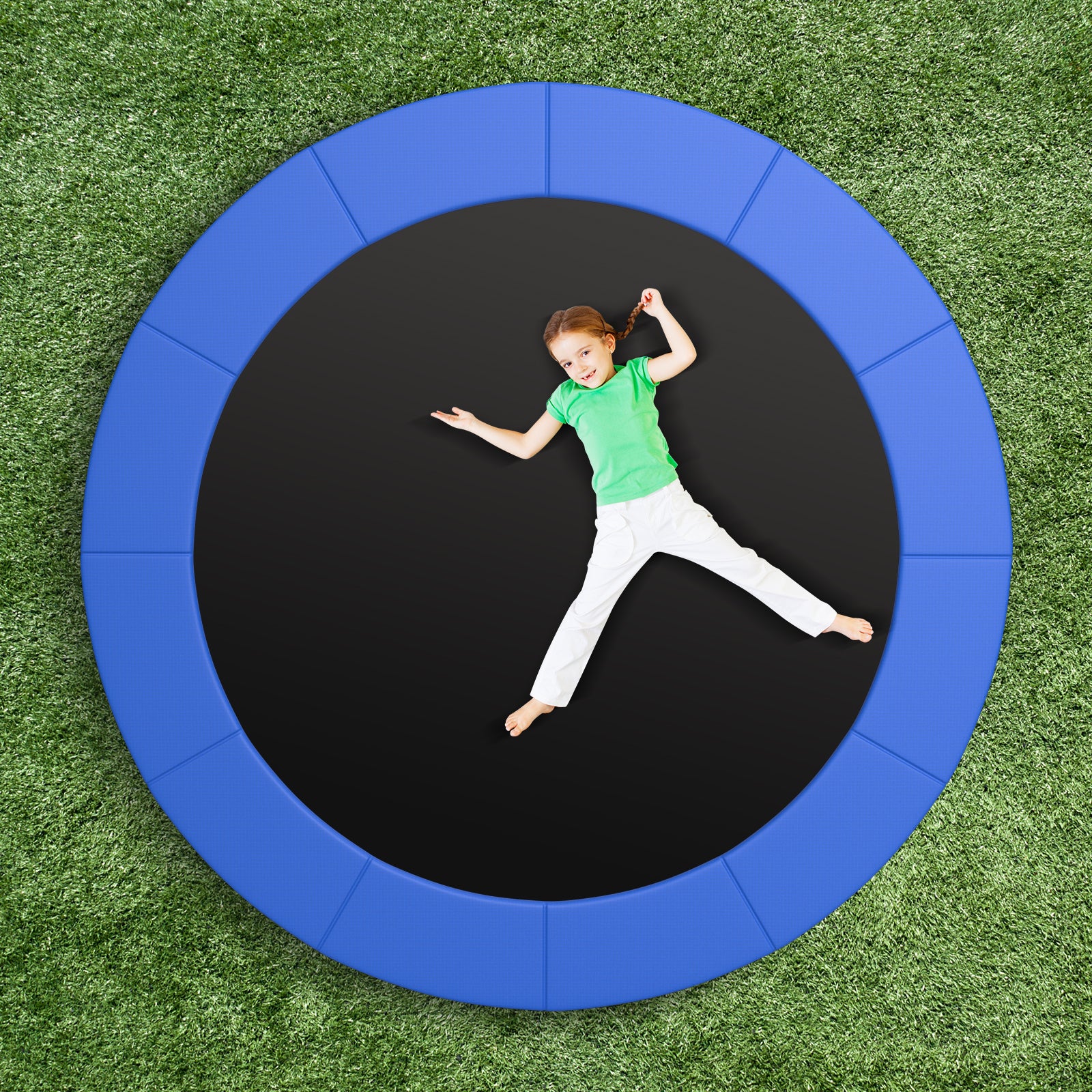 12 Feet Trampoline Pad Replacement Safety Pad with Fixing Straps (Blue)