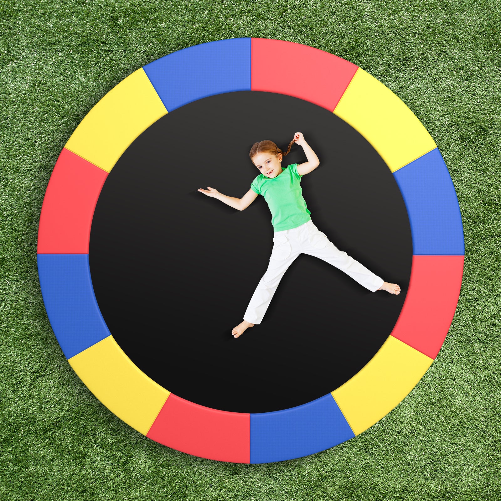 12 Feet Trampoline Pad Replacement Safety Pad with Fixing Straps (Multicolor)
