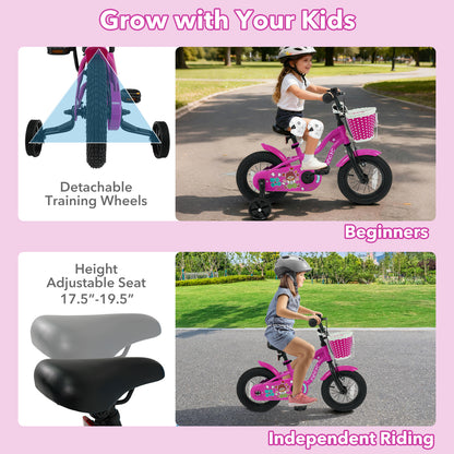 Kids Bike with Training Wheels 12-18 Inch - Magic Rose