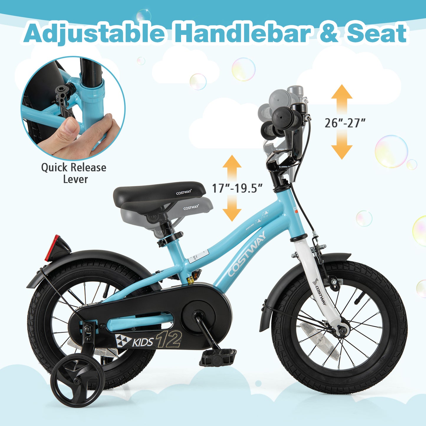 14-Inch Kids Bike for 3-5 Years Old Children Bicycle with Training Wheels