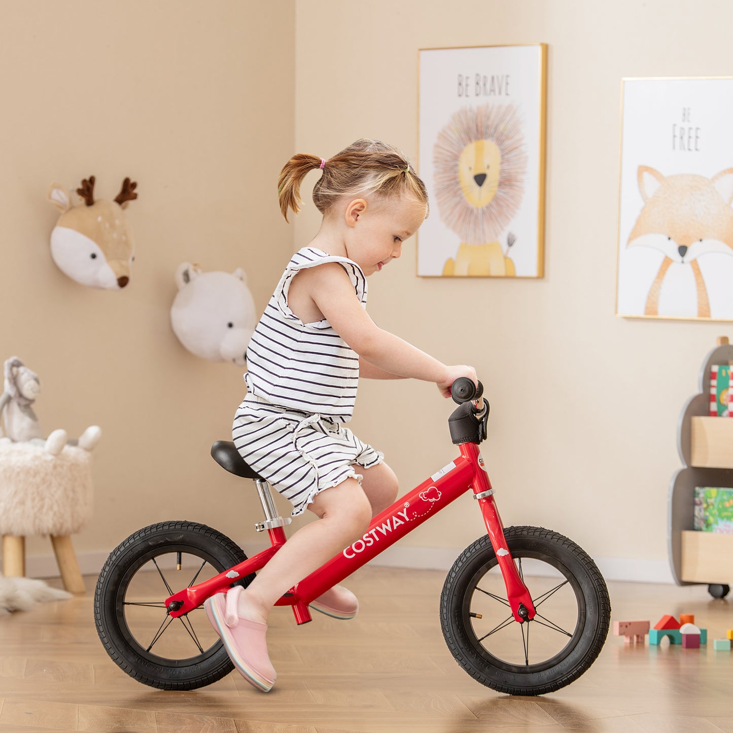 12 Inch Toddler Balance Bike with Height Adjustable Handlebar and Seat