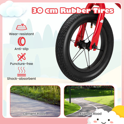 12 Inch Toddler Balance Bike with Height Adjustable Handlebar and Seat