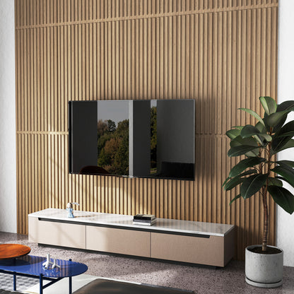 12-Pack PVC Slat Wall Panels for Interior Wall Decoration for Living Room and TV Background