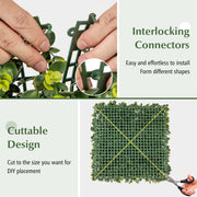 12 Pieces 20 Inch x 20 Inch Artificial Hedge Eucalyptus Panels