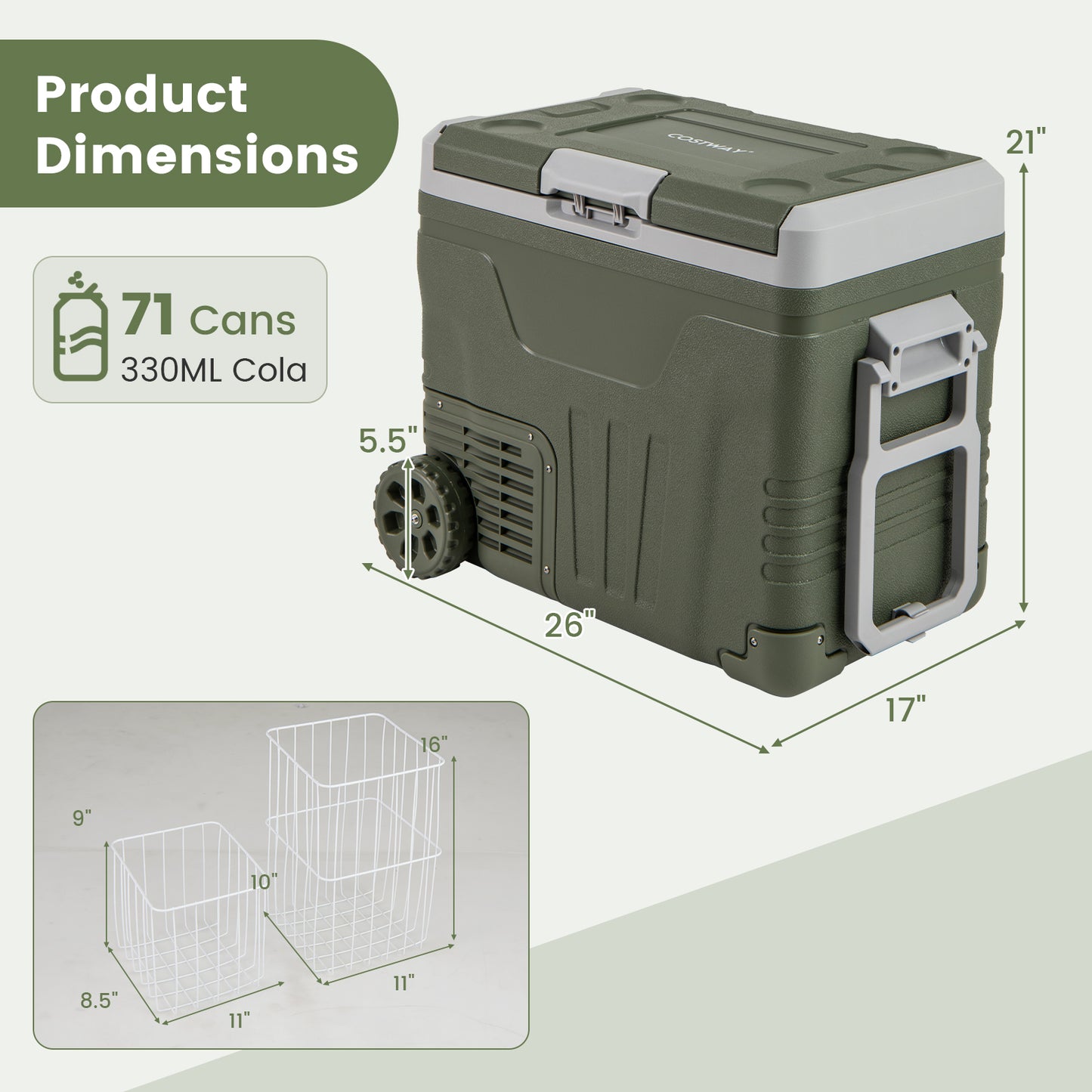 12 Volt Car Refrigerator Portable Car Fridge with Adjustable Range-50L - 50L