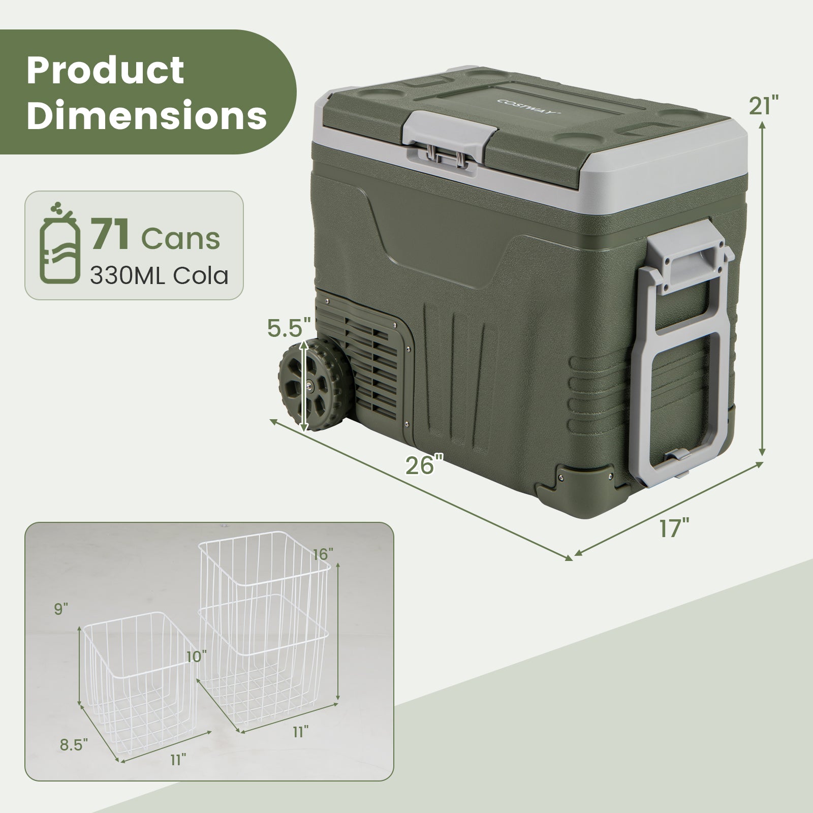 12 Volt Car Refrigerator Portable Car Fridge with Adjustable Range-50L - 50L