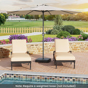 12 Feet Patio Umbrella with Crank Handle and 8 Sturdy Ribs-Beige