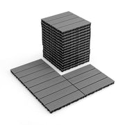 12 x 12 Inch 18 Piece All Weather Interlocking Deck Tiles for Splicing Area-Gray - Gray