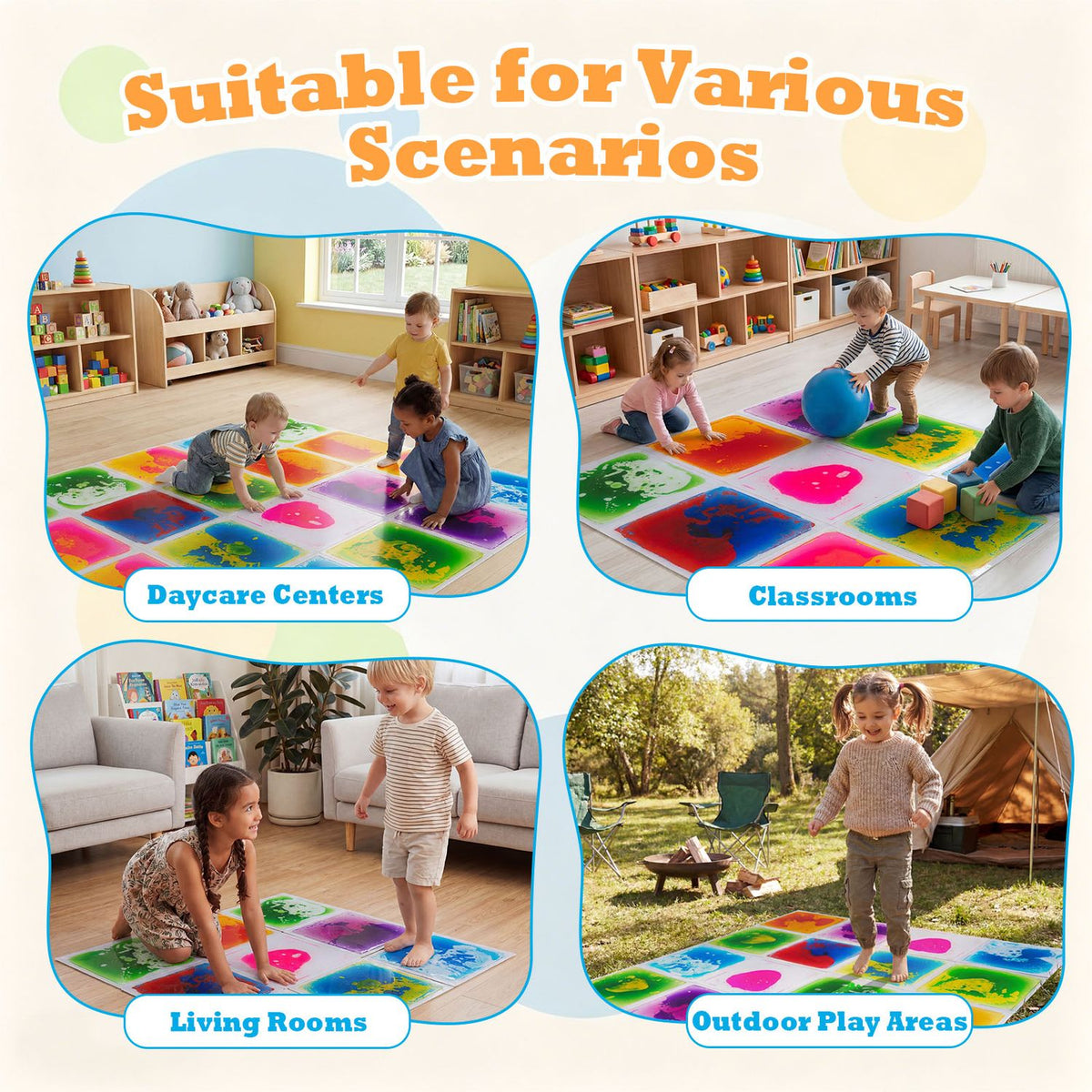 12" x 12" Toddler Sensory Floor Titles