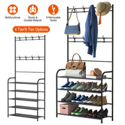 Coat Hat Rack Shoe Storage Shelf