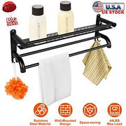 2 Tier Wall Mounted Towel Rack Bar