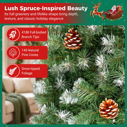 12ft Artificial Christmas Tree with 4188 Branch Tips Realistic Full Spruce Xmas Tree