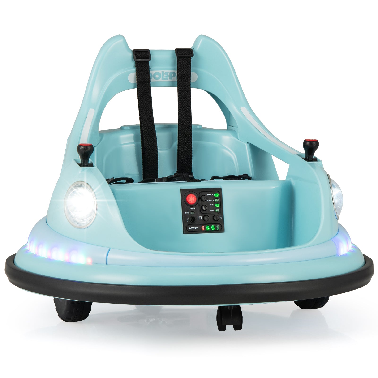 12V Kids Ride On Bumper Car with Remote Control and Dual Joysticks-Blue