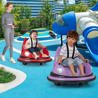 12V Kids Ride On Bumper Car with Remote Control and Dual Joysticks-Red