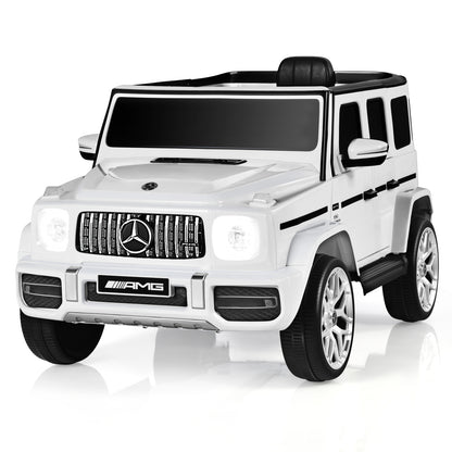 12V Mercedes-Benz G63 Licensed Kids Ride On Car with Remote Control-White - White