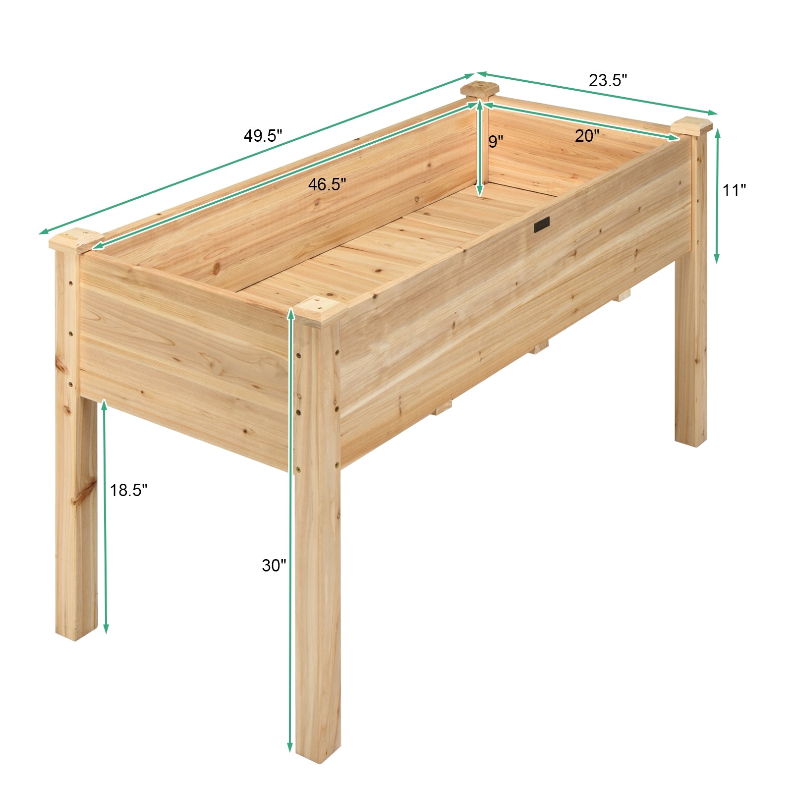 49‚Äô‚Äô x 23‚Äô‚Äô x 30‚Äô‚Äô Wooden Raised Vegetable Garden Bed