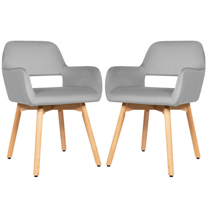 Set of 2 Modern Accent Armchairs-Blue - Gray