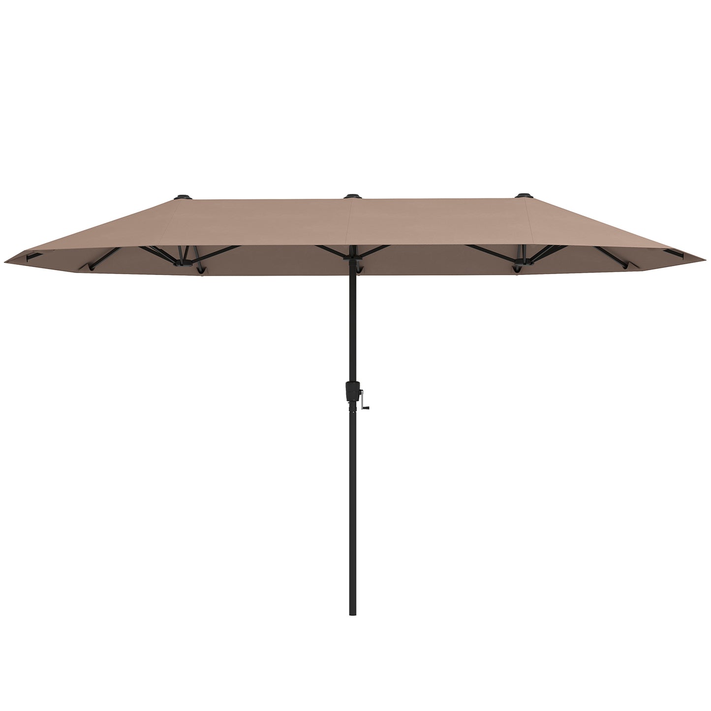 13 FT Large Patio Umbrella Outdoor Double-Sided Table Market Umbrella with Crank Handle-Beige