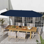 13 FT Large Patio Umbrella Outdoor Double-Sided Table Market Umbrella with Crank Handle-Navy