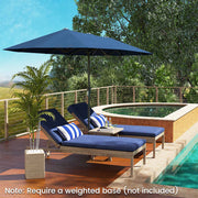 13 FT Large Patio Umbrella Outdoor Double-Sided Table Market Umbrella with Crank Handle-Navy