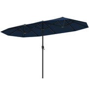 13 FT Large Patio Umbrella Outdoor Double-Sided Table Market Umbrella with Crank Handle-Navy