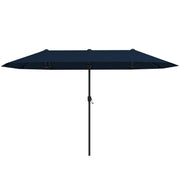 13 FT Large Patio Umbrella Outdoor Double-Sided Table Market Umbrella with Crank Handle-Navy