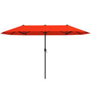 13 FT Large Patio Umbrella Outdoor Double-Sided Table Market Umbrella with Crank Handle-Orange