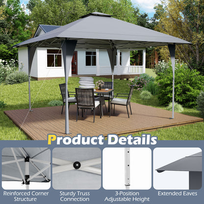 13 X 13 FT Pop up Gazebo with Portable Carrying Bag 8 Stakes and 4 Wind Ropes