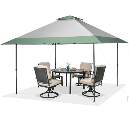 13 x 13 Feet Pop-Up Patio Canopy Tent with Shelter and Wheeled Bag-Gray