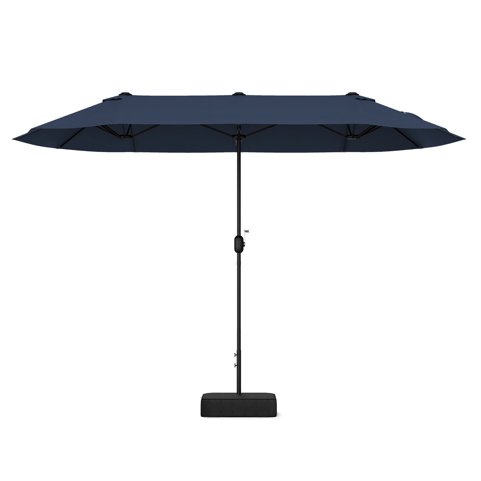 13 Feet Double-Sided Patio Twin Table Umbrella with Crank Handle-Wine - Navy