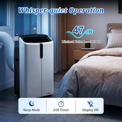 14000 BTU Smart Portable AC with APP Voice Control 47 dB for Rooms 750 Sq.Ft