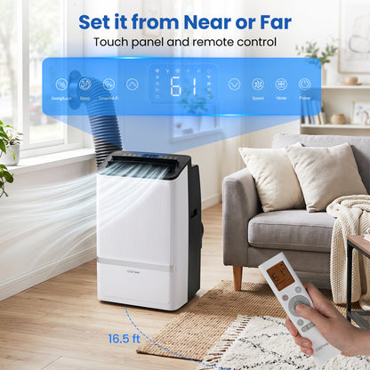 14000 BTU Portable Air Conditioner with WiFi & Dehumidifier