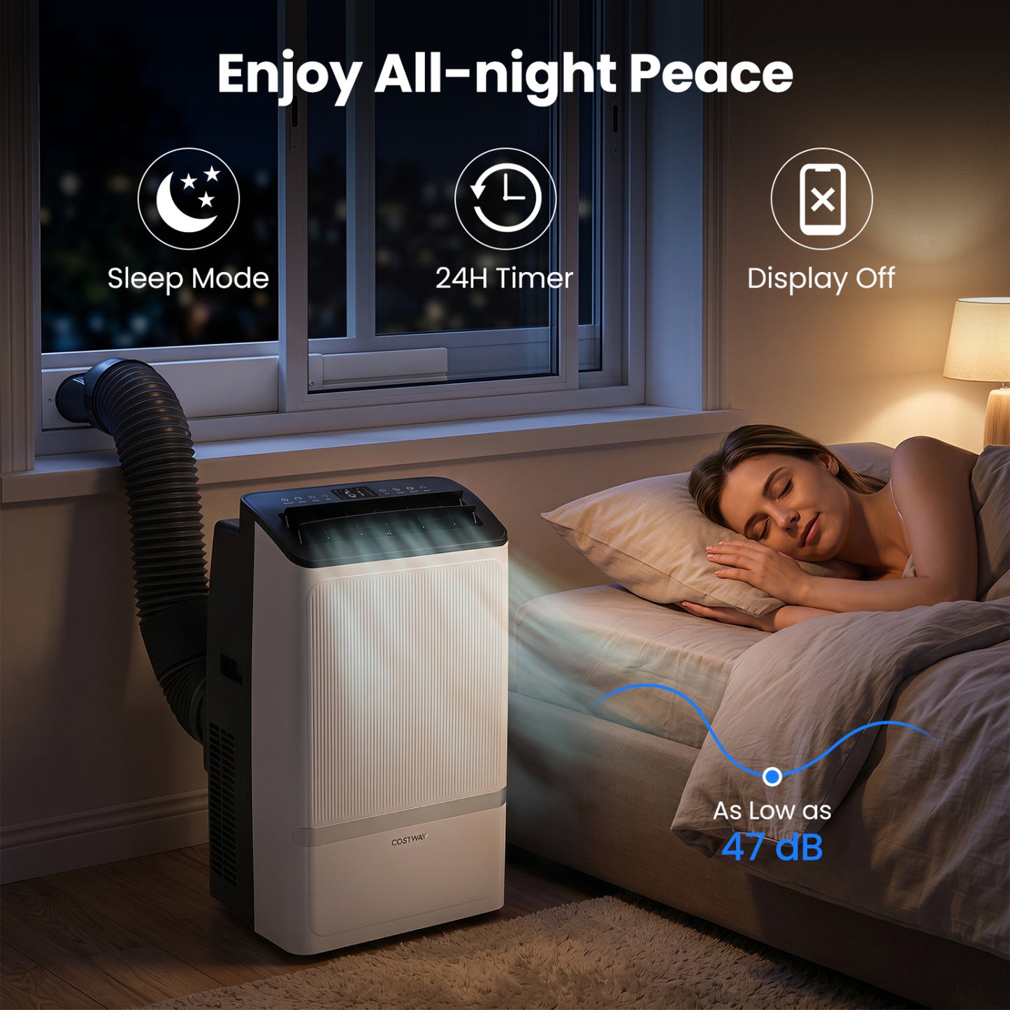 14000 BTU Portable Air Conditioner with WiFi & Dehumidifier