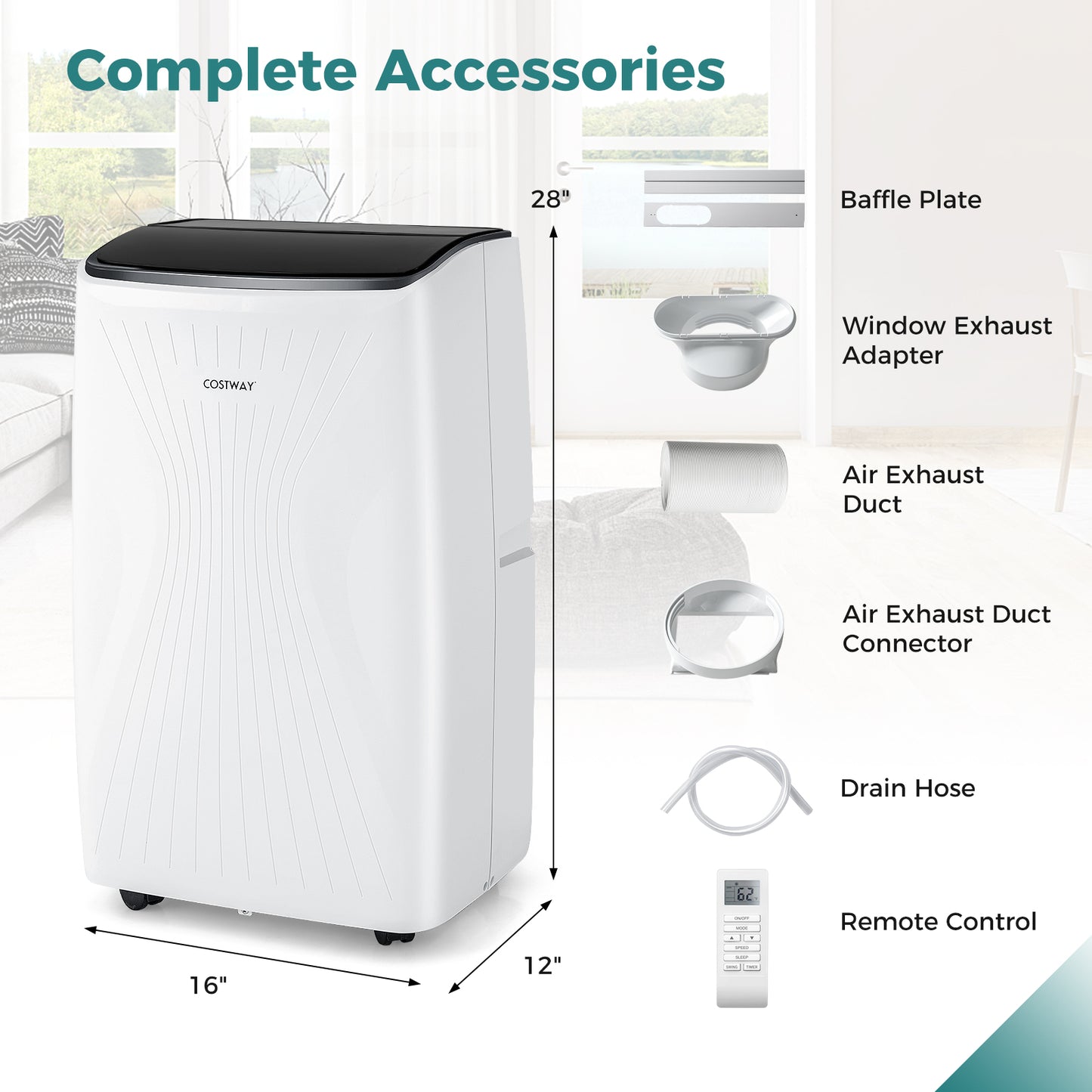 14000 BTU Portable Air Conditioner with Heat and Smart WiFi