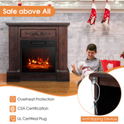 1400W TV Stand Electric Fireplace Mantel with Remote Control-Natural