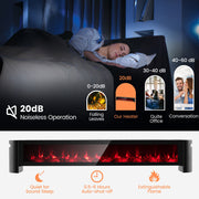 1400W Electric Baseboard Heater with Realistic Multicolor Flame-Black