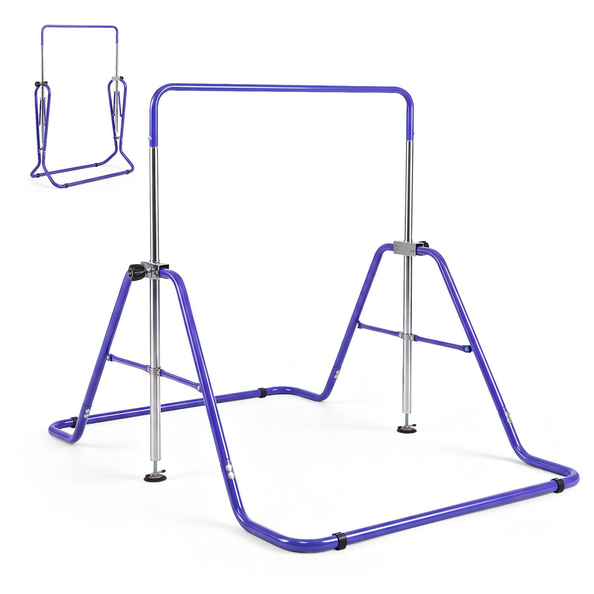143 lbs Capacity Foldable and Adjustable Kids Gymnastics Bar with 5 Height Levels