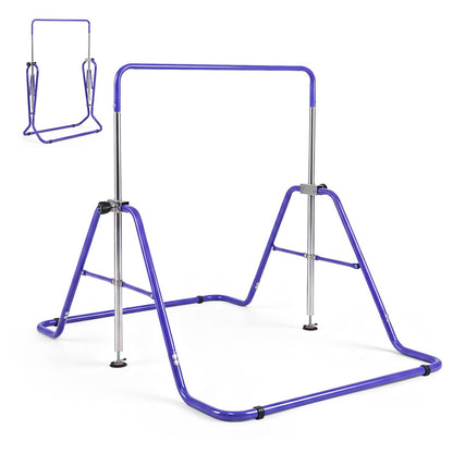 143 lbs Capacity Foldable and Adjustable Kids Gymnastics Bar with 5 Height Levels