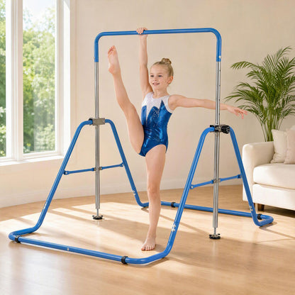 143 lbs Capacity Foldable and Adjustable Kids Gymnastics Bar with 5 Height Levels