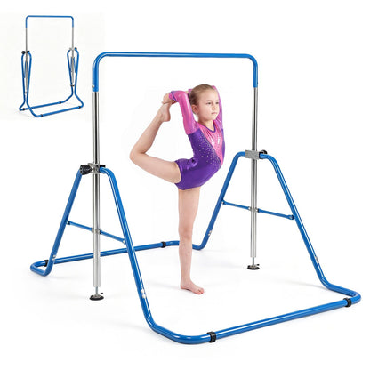 143 lbs Capacity Foldable and Adjustable Kids Gymnastics Bar with 5 Height Levels