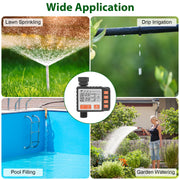 Sprinkler Timer with 3 Watering Programs Manual Mode Automatic Watering System