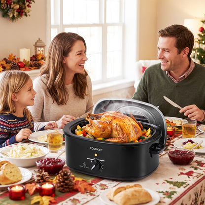 1450W 8 QT Electric Roaster Featuring Self-Basting Lid Holds up to 13.2 LBS Turkey