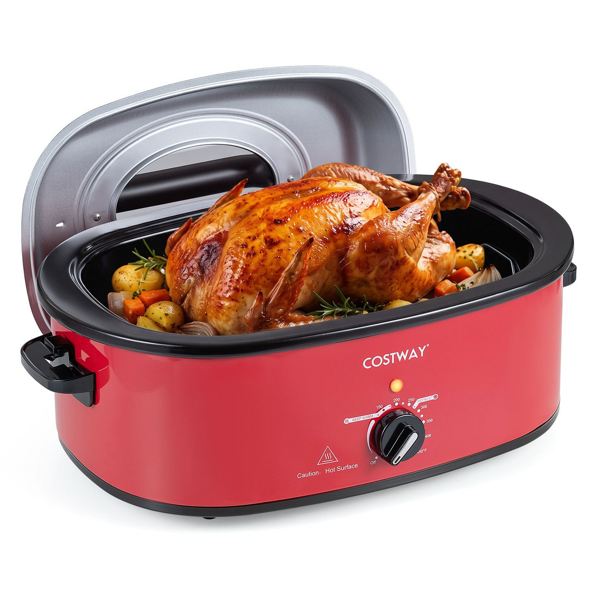 1450W 8 QT Electric Roaster Featuring Self-Basting Lid Holds up to 13.2 LBS Turkey